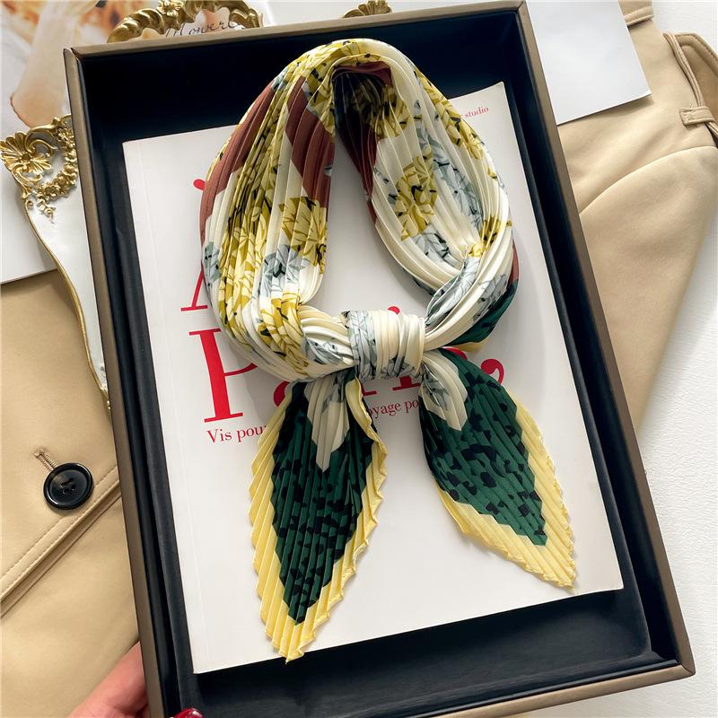 Four Seasons Available 70CM New Professional Scarf Decorative Scarf Diamond Fold Versatile Small Square Scarf