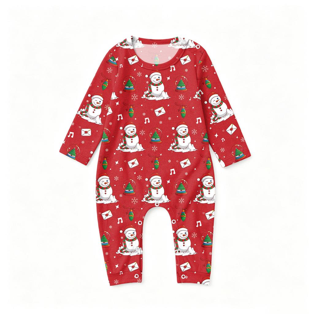 Matching Family Christmas Pajama Set Long Sleeve Neck Loungewear for Women and Kids