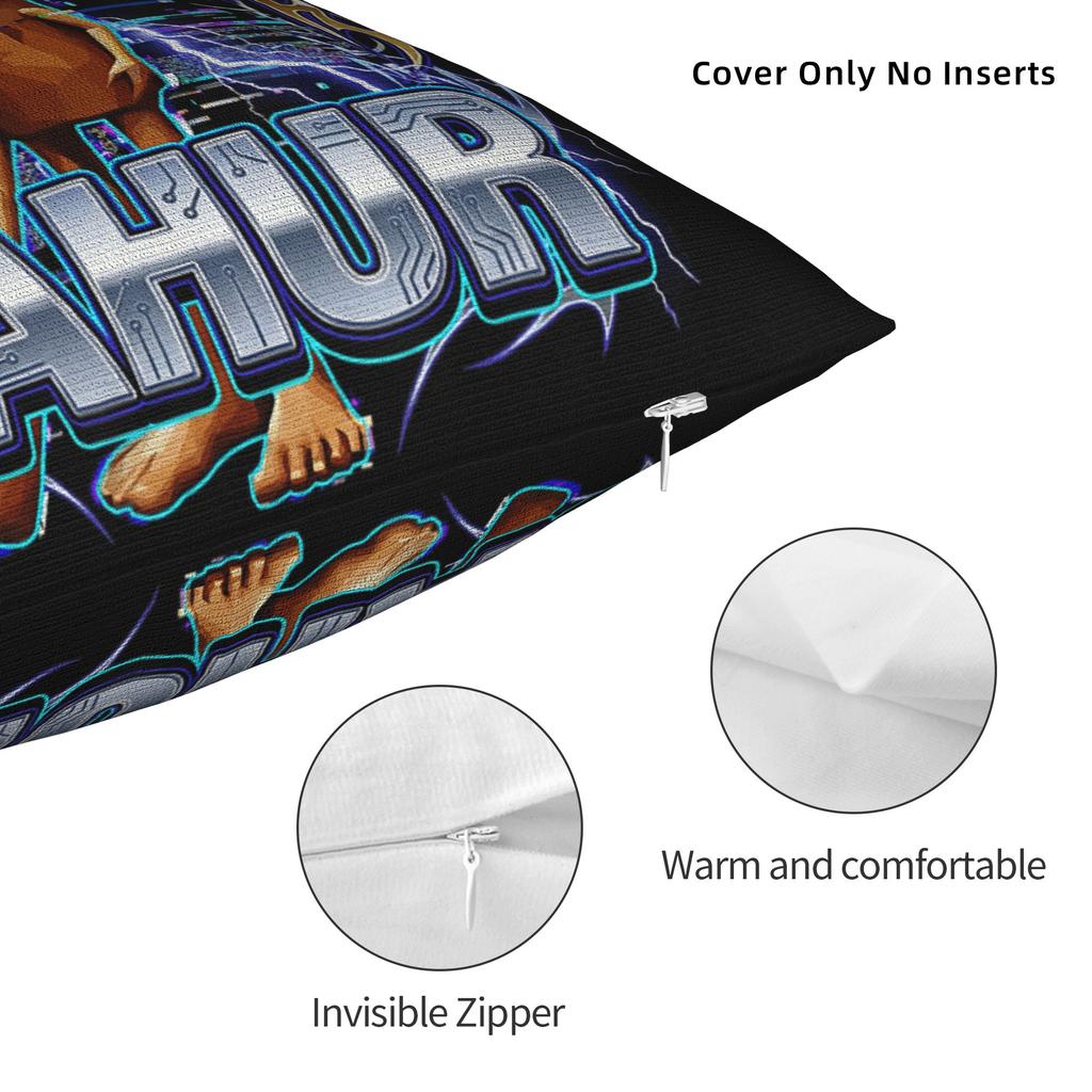 Funny Italian Brainrot Tung Tung Tung Sahur Pillow Cover Square Cushion Cover Kawaii Pillow Case For Sofa Couch Bed Living Room