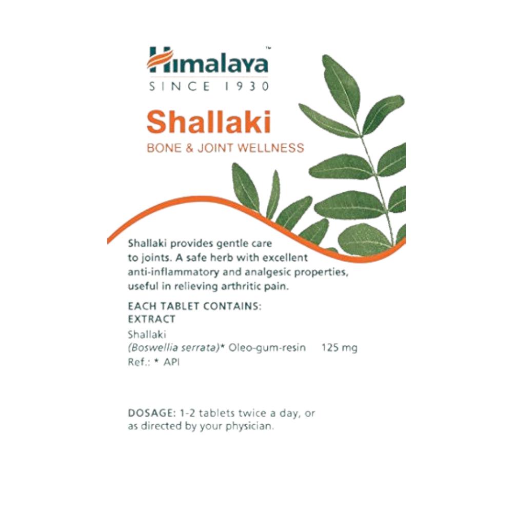Himalaya Shallaki Schmerzlinderungstabletten 125mg Boswellia-Extrakt Gelenkgesundheit Entzündungshemmend 60 Tabletten Packung mit 2