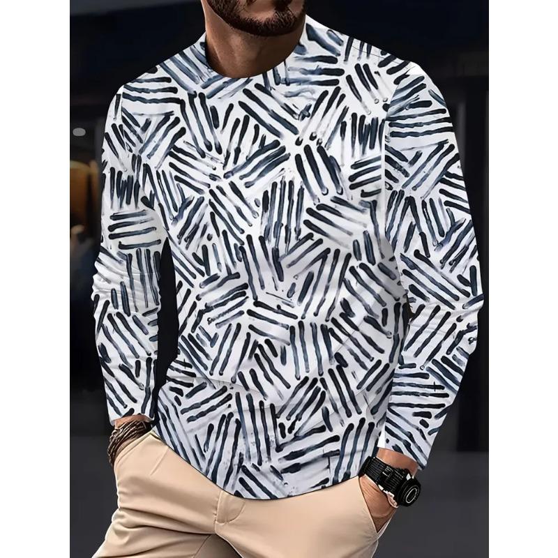 Autumn Men's 3D Printed Crew Neck Long Sleeve T-Shirt
