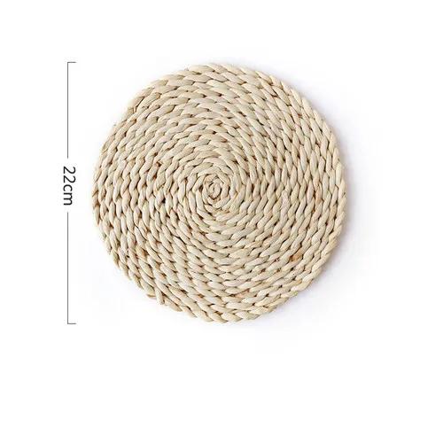 Creative Corn Fur Woven Table Mat Insulation Pot  Round Coaster Coffee Drink Tea Cup