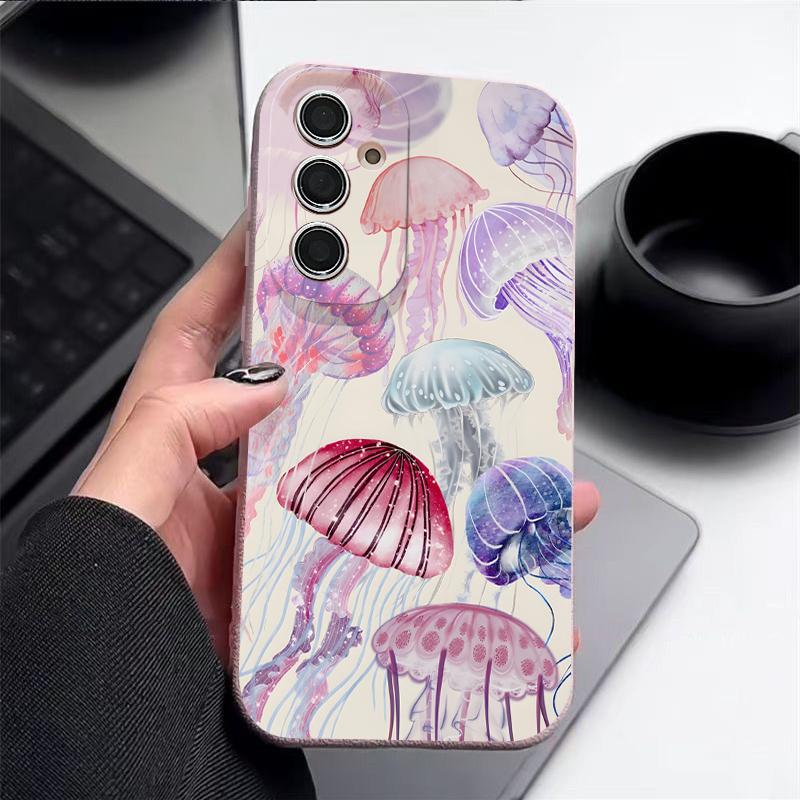 Turtle Fish Print Case For Samsung A57 A37 A17 A56 A36 A16 A55 A35 A15 A54 5G S21 FE S22 S23 S24 Plus S25 S26 Ultra Leather Texture Silicone Cover
