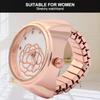Finger Ring Watch Round Dial Rose Flower Pattern Women Finger Quartz WatchRose Gold