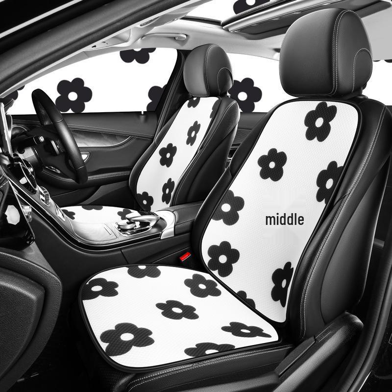 HyunA Cartoon Flower Car Seat Cushion Set - Office & Home, Single Seat, All Seasons.