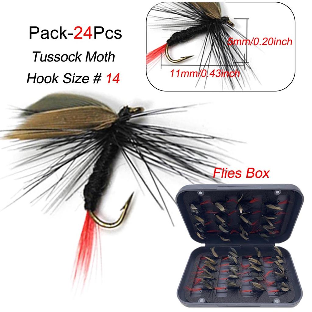 24Pcs Fly Fishing Lure Nymph Dry Wet Flies Bionic Bait Fly Trout Fishing Lures