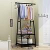 Sleek Wrought Iron Clothes Rack: Minimalist Floor-Standing Design for Easy Assembly