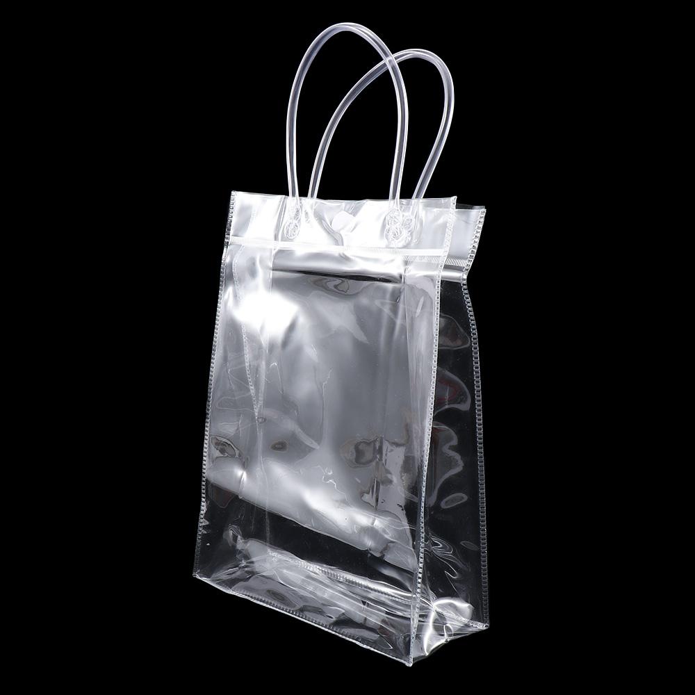 Gift Approved Snap Environmentally Purse Friendly PVC Plastic Bag Handbag Transparent