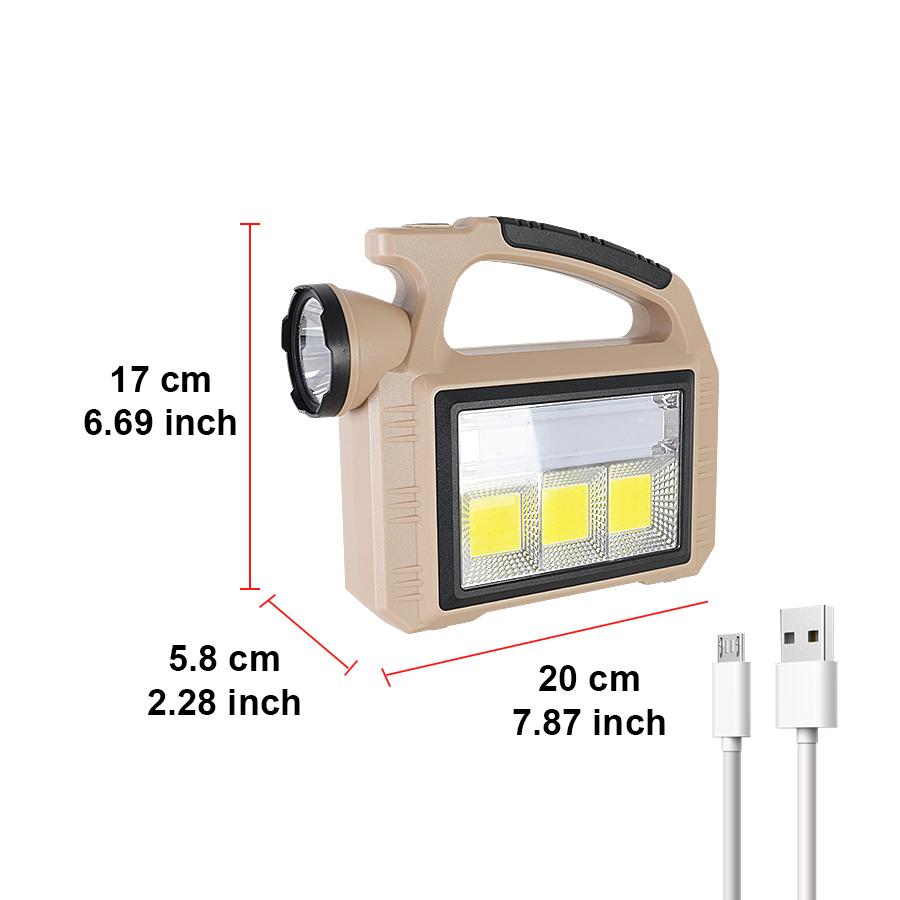 

Мощный солнечный + USB аккумуляторный фонарик, мощный уличный прожектор дальнего действия, супер яркий портативный прожектор хаки