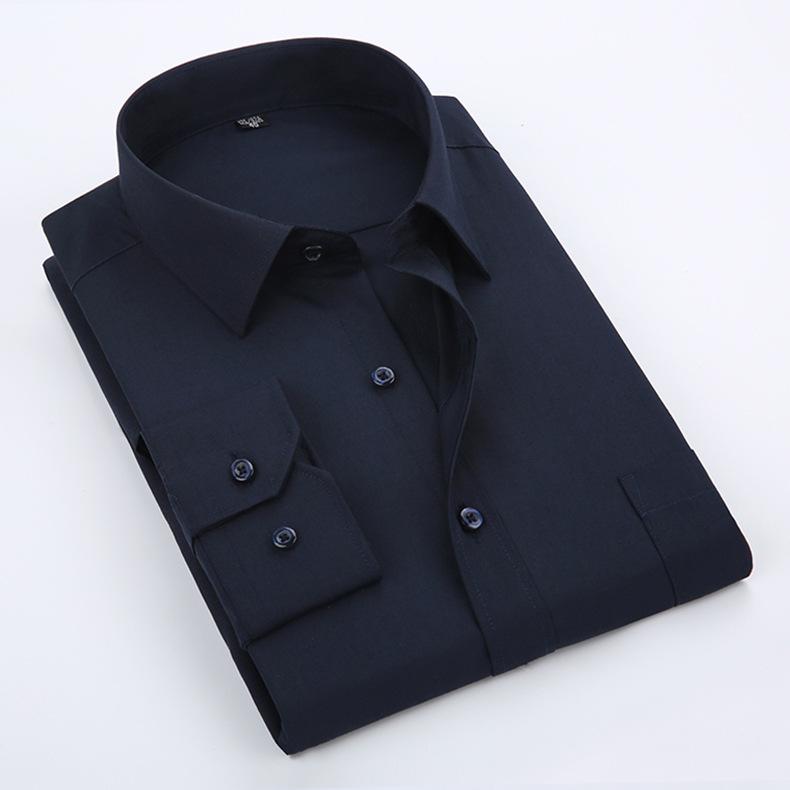 Men's White Long Sleeve Business Shirt - Spring/Autumn Formal Korean Style