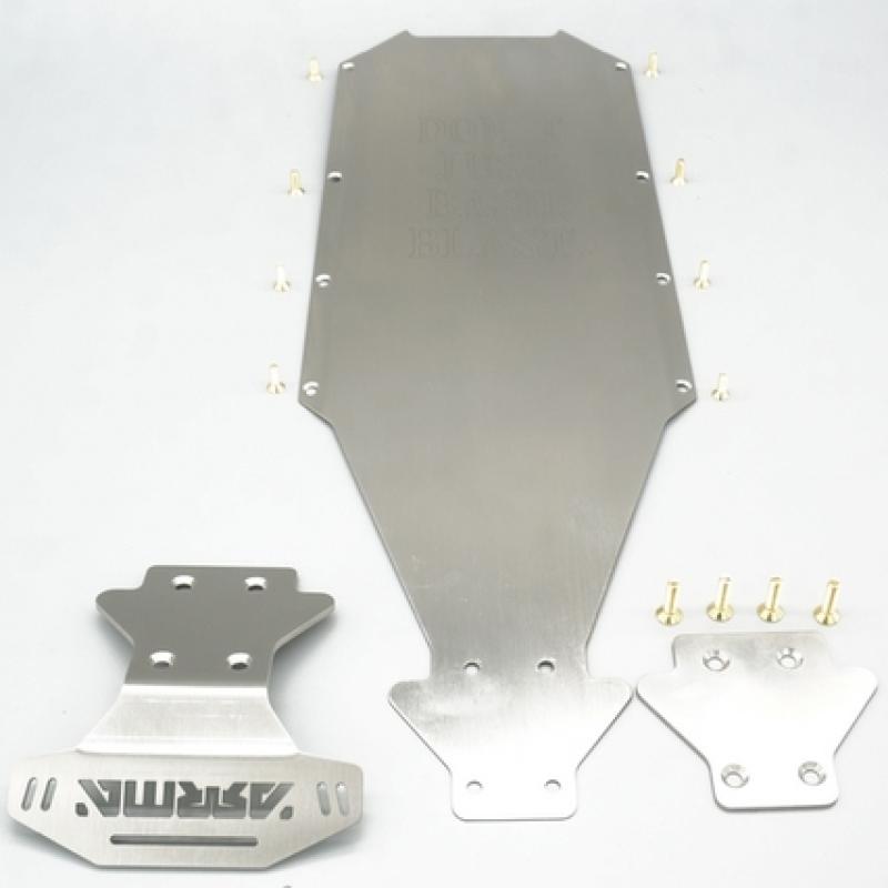 

Захисна пластина шасі з нержавіючої сталі для радіокерованого автомобіля 1/8 Arrma Kraton EXB срібний