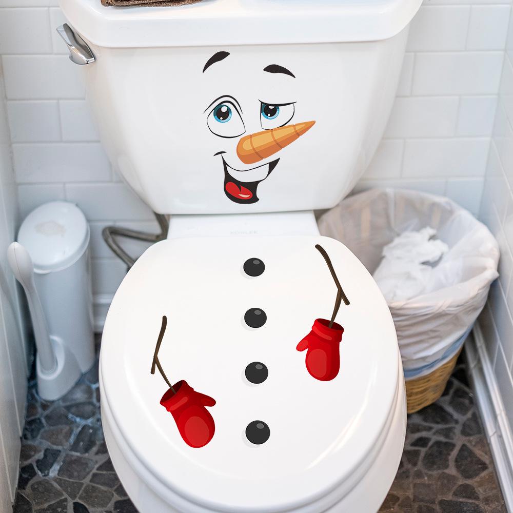 Shangyi Christmas DIY Snowman Self-Adhesive Bathroom Wall & Toilet Sticker SPZ-S0634