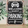 Vintage Welkom Gast Parkeren Metalen Bord x Inch Rond IJzeren Wanddecoratie voor Garage Portiek Café Bar voor Man Cave Meer