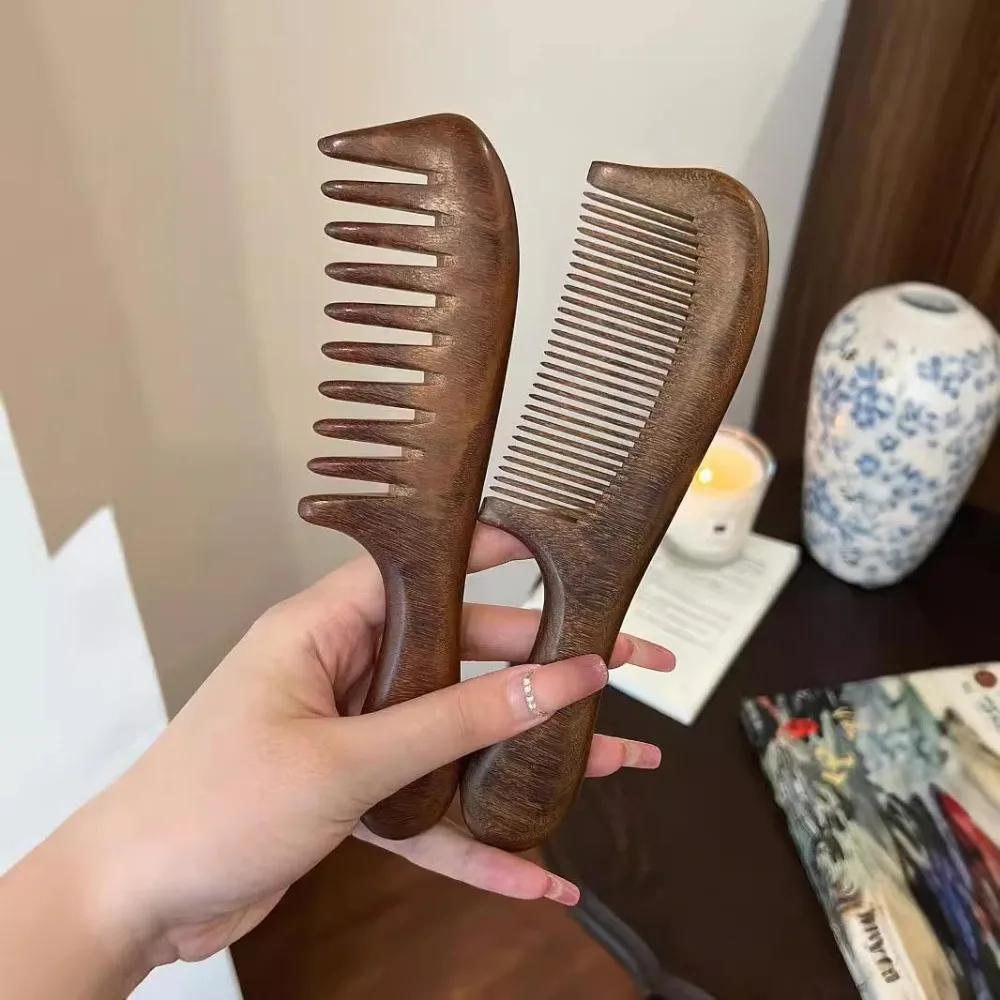 Hot Natural Labor Wooden Comb Meridian Massage No-snags Wood Comb Straight Curly Hair Massage Comb Girl