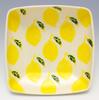 Hasami Ware Kikusho Kiln Fruit Square Bowl, Approx. 17cm, Lemon
