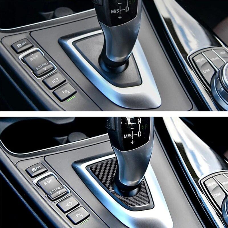 Carbon Faser Auto Getriebe Shift Panel Basis Abdeckung Trim Dekorative Aufkleber Auto Zubehör Für BMW F30 F31 F32 F33 F36 3GT F34 2013-19