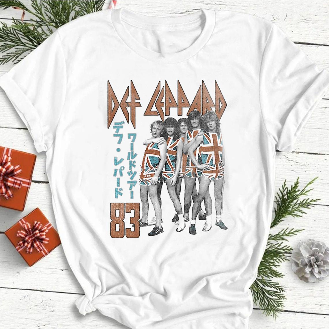 

Japanese Def Leppard Shirt member Music White S-234XL shirt A321 XXXL