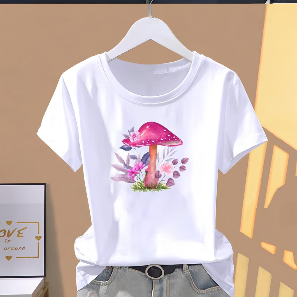 Women's T-shirt, Short-sleeve, Cute and Trendy, Perfect for Summer Daily Fashion Wear.