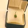 Vintage Green Chalcedony Water Drop Pendant Necklace – New Chinese Style Clavicle Chain Gift for Women