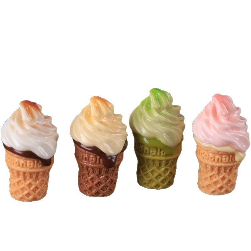 3D Ice Cream Cone Miniature Keychain Pendant Resin Ornament Decoration