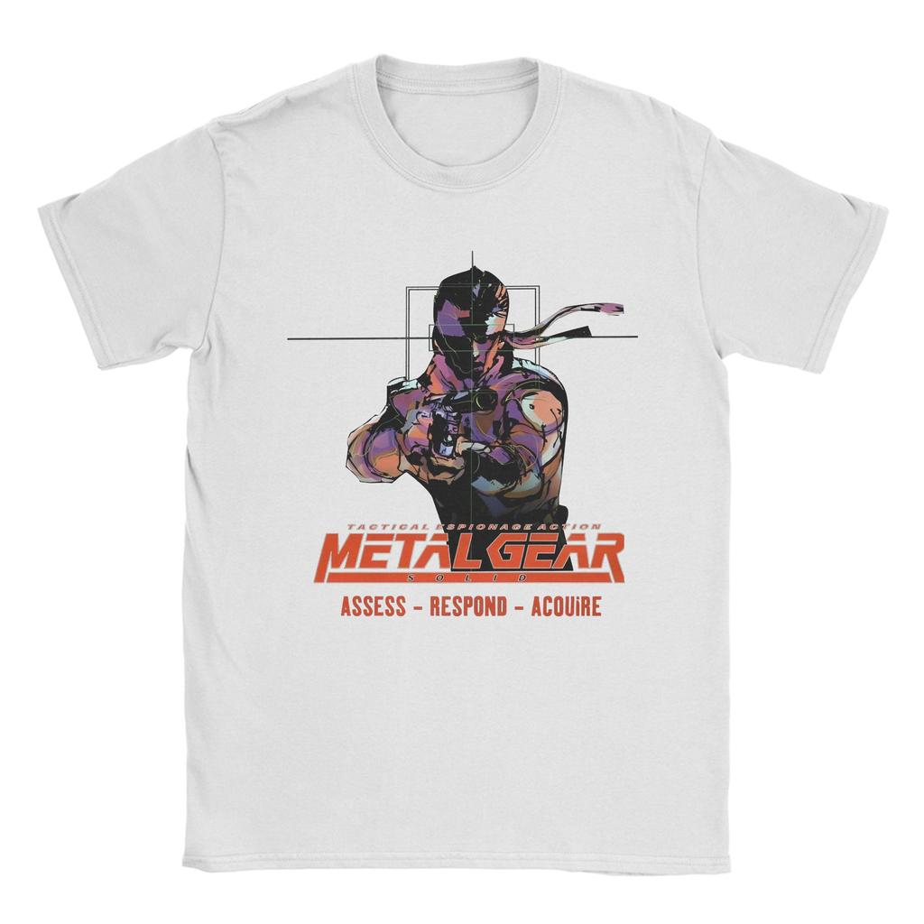 Vintage Metal Gear Japan Videospiel T-Shirt Herren Rundhals Baumwolle T-Shirts Kurzarm T-Shirt Sommer Oberteile