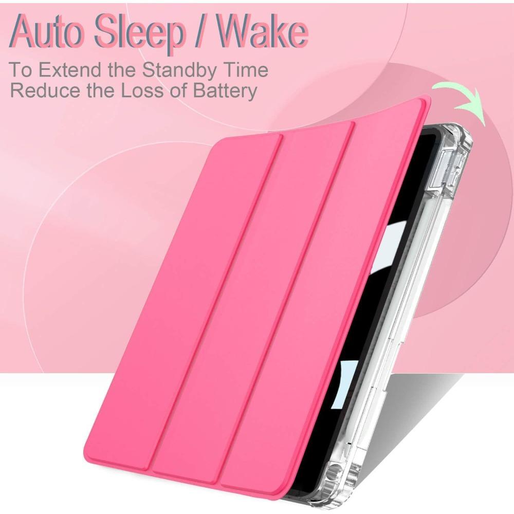 Průhledný kryt pro iPad Air 6 Model 2024 se slotem pro Apple Pencil, design proti ohnutí pro iPad Pro 11 Mini 6