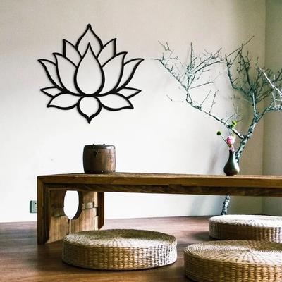 Lotusblume Metall Wandkunst – Mandala-Design für Außendekor, Elegantes Metall Wandakzent für stilvolles Zuhause & Garten
