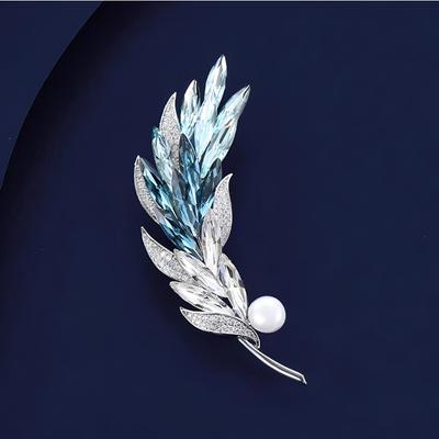 Spilla Orecchio di Grano di Cristallo, Spilla Personalizzata e Versatile di Alta Gamma per Donna, Spilla di Lusso Leggero e dal Senso di Design di Nicchia
