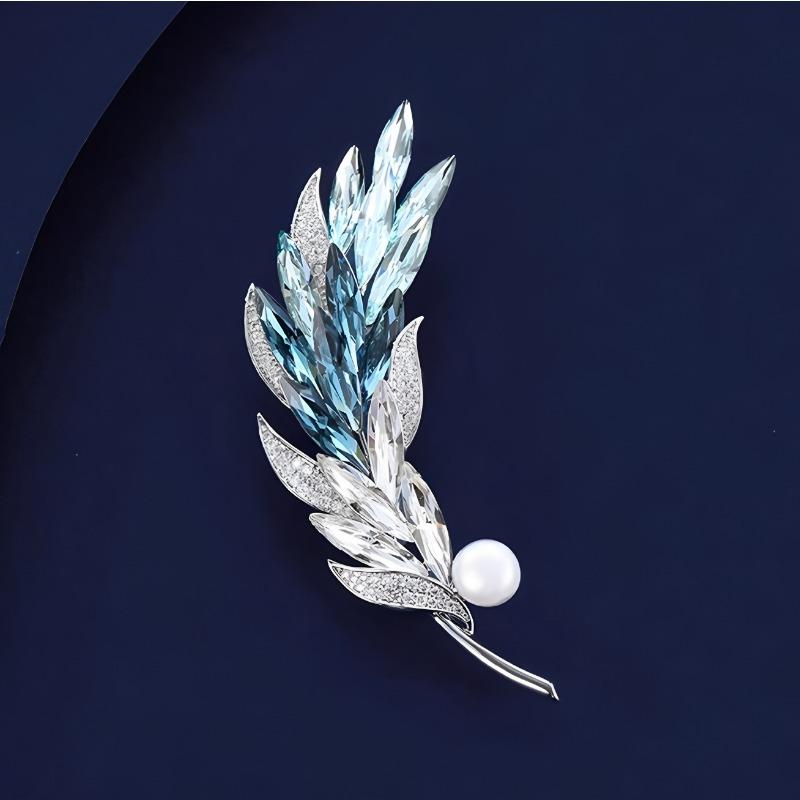 Crystal Wheat Ear Brooch, High-end Women's Personalized and Versatile Brooch, Light Luxury and Niche Design Sense Brooch