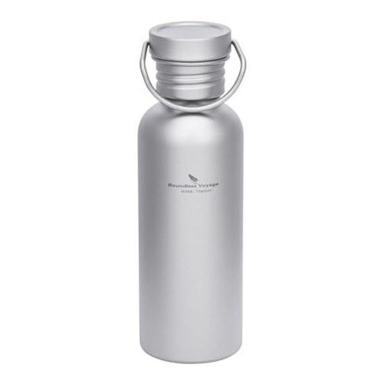 Boundless Voyage Titanium Sports Water Bottle Wide Mouth 600ml Single Layer Direct Drinking Fireproof Lightweight Durable Rustproof Campfire Climbing