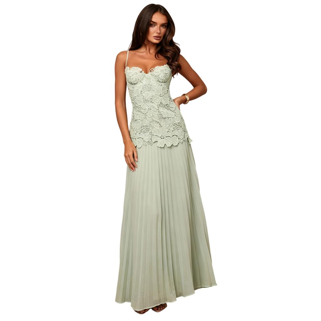 Nuovo top a tubino con bretelle pieghettato per donna, stile industriale pesante, con fiori, vestito aderente, stile vacanza, abito europeo e americano donna