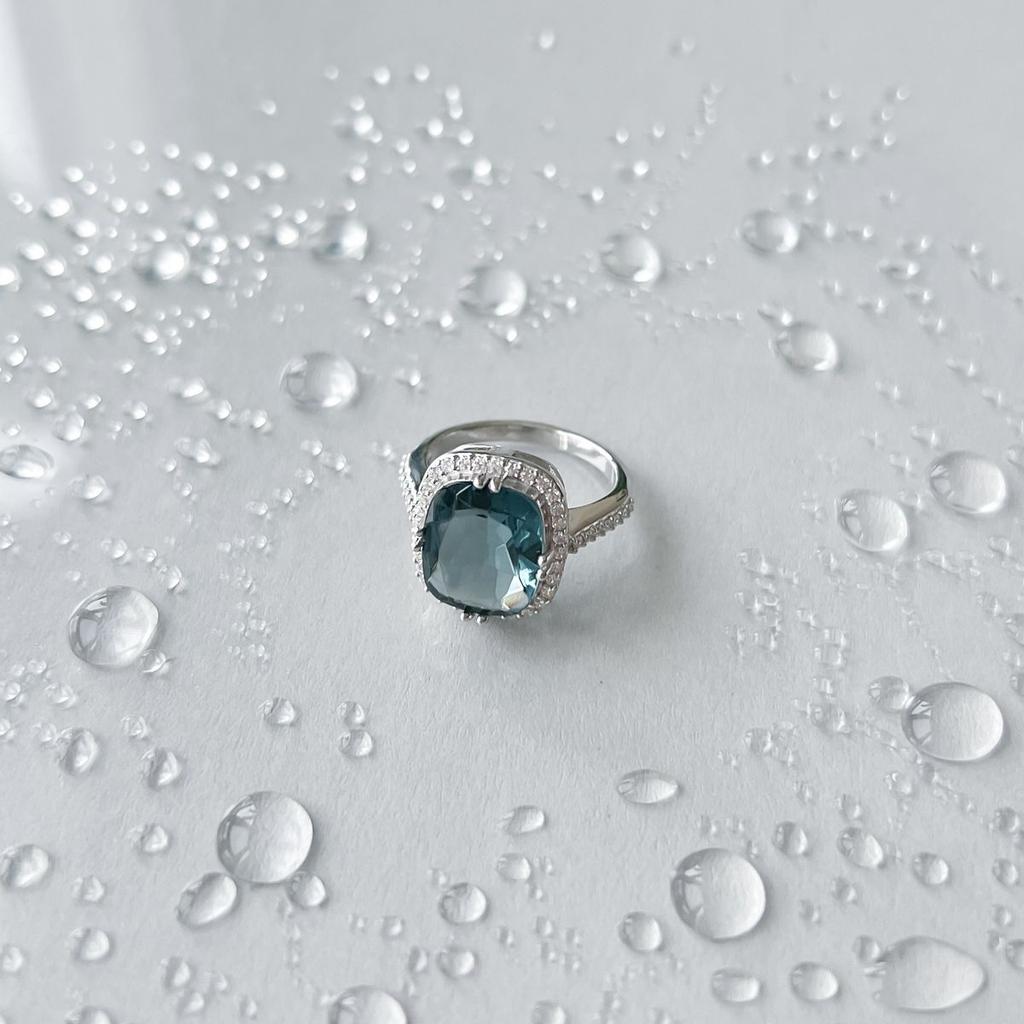 Silver Ring with London Blue Topaz 4.339ct, Product Weight 4.37 G (2151760)