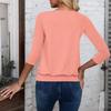 Women's Fashionable Casual Three-quarter Sleeve Solid Color Top