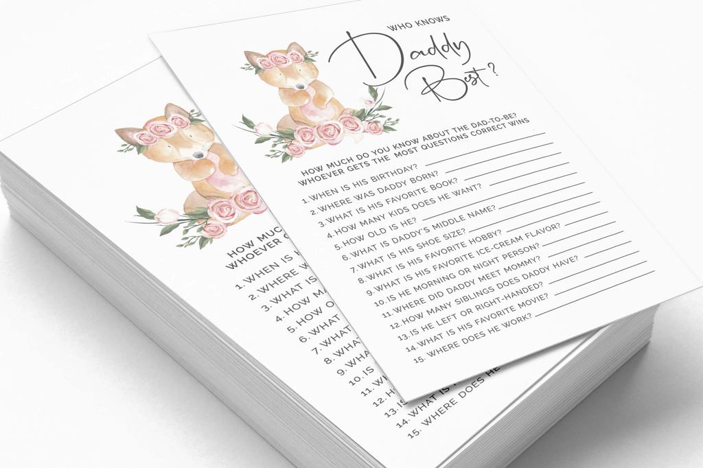 Inkdotpot Fox Animal Baby Shower Game Set Of 50 BabyA  AlphabetA  ABCA  Game Gender Neutral Party