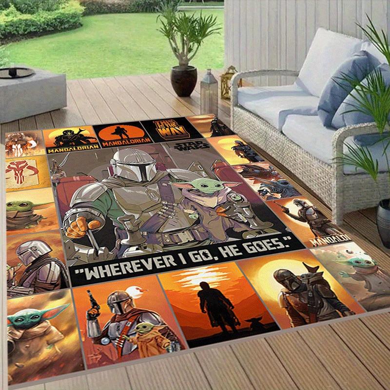 1 ks Koberec Star Wars, Plošný koberec, Ložnice a Herní místnost, Odolný, Odolný proti skvrnám a Snadno čistitelný, Obývací pokoj