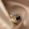 Korean New Adjustable Colorful Drip Glaze Ring Women Fashion Retro Geometric Gold Colour Metal Rings Wedding Jewelry Gift