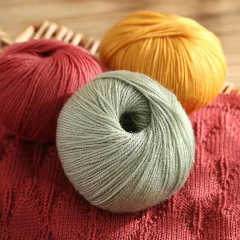 50g 100% Australian Merino Pure Wool Thread, 4mm Baby Wool DIY Hand Knitted Crochet Scarf Clothes Yarn Clothes Hats