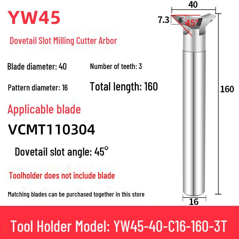 45°-75° CNC V-Shaped Dovetail Groove Milling Cutter with Inner Hole