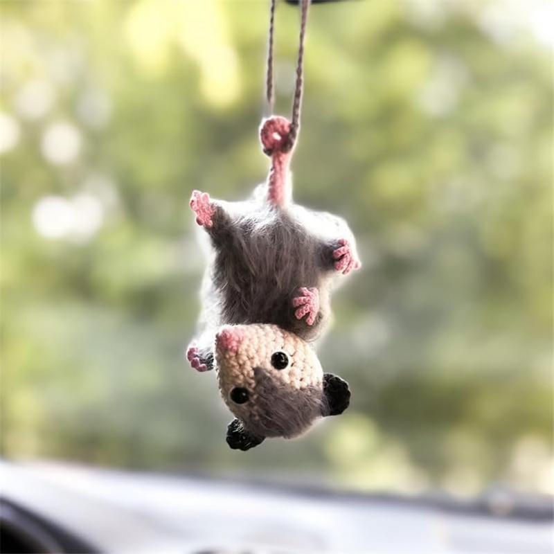 P ossum Car Charm Cute Charm For Car Window Side Car Interior Decoration Cute M ouse Figurine Ornament Rearview Mirror Pendant