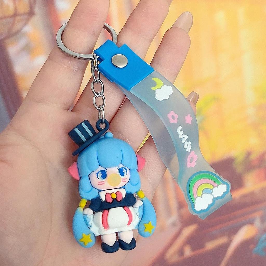 Creative Bubble Elf Girl Keychain Pendant - Cartoon Bag & Car Accessory, Cute Couple Gift