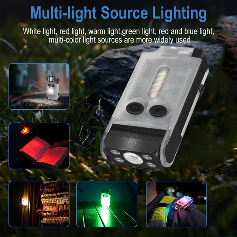 Mini Powerful Flashlight Keychain Light Rechargeable Handheld Alarm Torch Portable Emergency Work Light Camping Pocket Lanterns