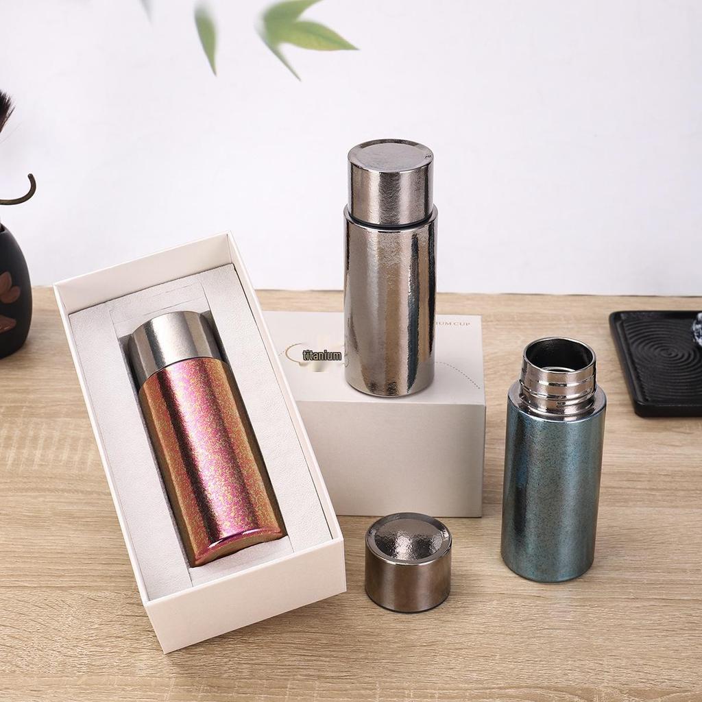 Pure Titanium Mini Pocket Cup: Double-Layer Vacuum Insulated, Lightweight Luxury Business Office Gift Cup