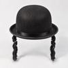 Black Color Braided Top Hat Photography Wear Bowler Hat Classical Round Dress Hat  Halloween