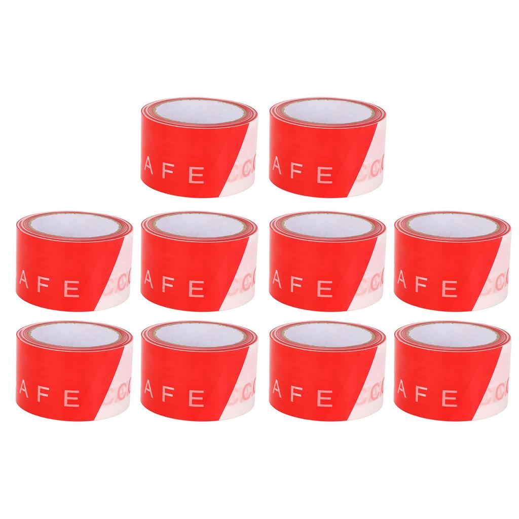 10Pcs Hazard Warning Safety Stripe Red White PE Caution Tape Retractable Isolation Construction