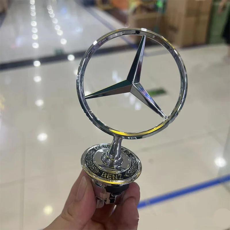 Autocolant Auto Fierbinte 1 buc Insignă Cromată Stea Capotă 44mm Emblema Logo Capotă Față Mașină Pentru Mercedes Benz Clasa C E S W204 W205 W211 W212