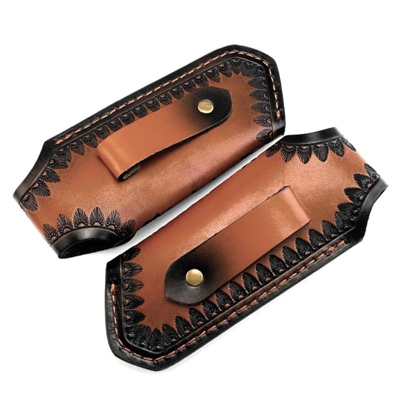 Multifunktionaler Leder Cutter Halter Sichere Klingen Schutzabdeckung Verstellbarer Gürtelclip Cutter Transporttasche Für Camping Werkzeug