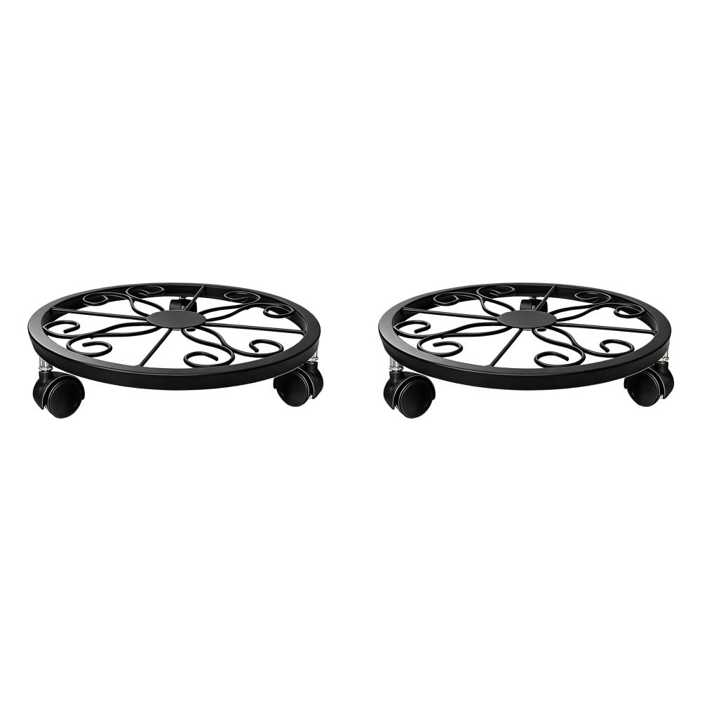 1-3Pcs Mobile Flower Pot Tray Heavy Duty Iron Flower Pot Holder Strong Load Bearing Plant Saucers for Indoor and Outdoor Plants
