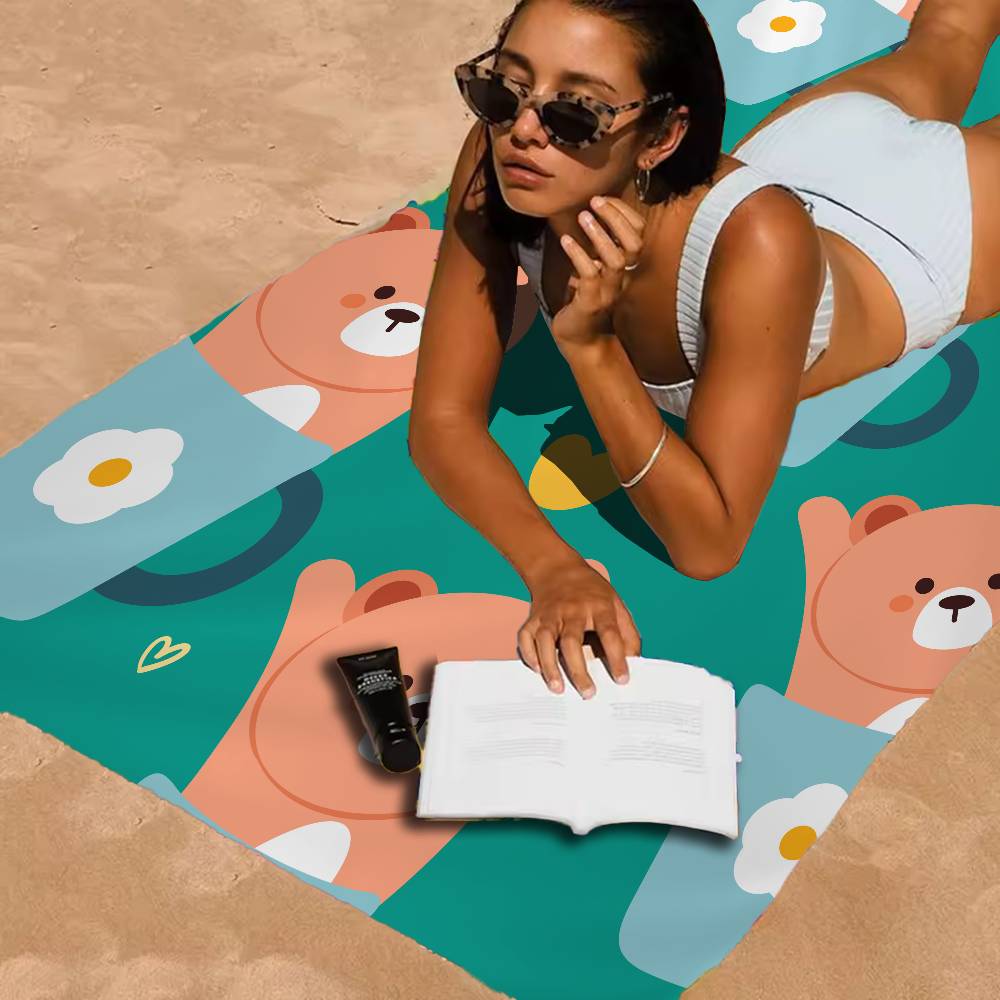 Cartoon Animal Patterns Beach Towel Colorful Bath Towels For Girl Microfiber Quick Dry Sand Free Beach Yoga Spa Gym Pool