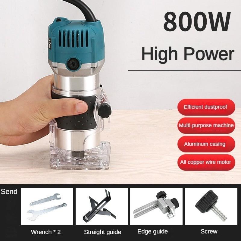 800W DIY Woodworking Carving Power Tools High Power Electric Trimmer Handheld Wood Slotting Trimming Machine