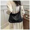 Korean Style Faux Leather Shoulder Bag for Women Trendy Minimalist Crossbody Tote Handbag CLE